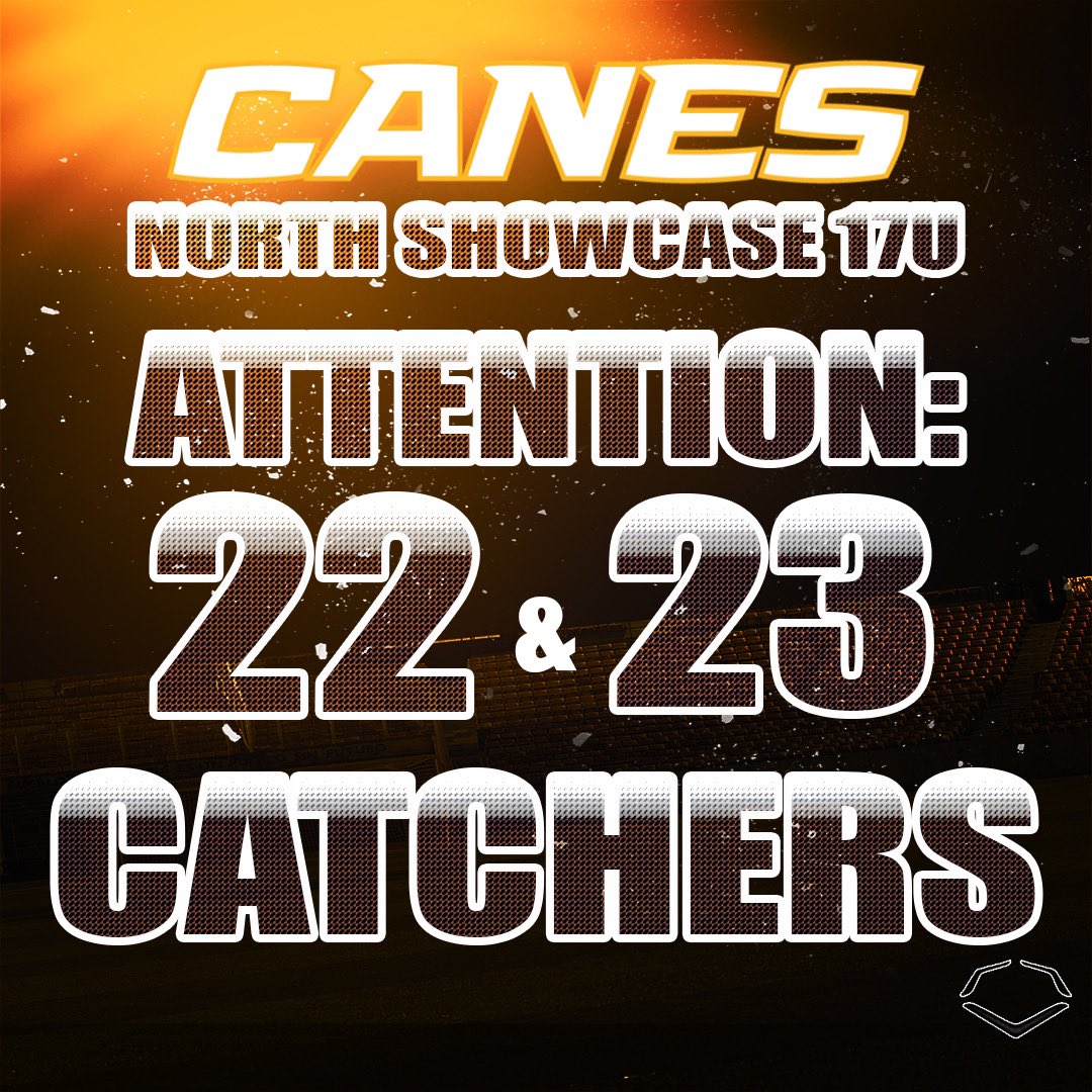 canes_north's tweet photo. Attention: Catcher needed for North Showcase 2022. Can be a ‘22 or ‘23. Check out the schedule below. Contact us through email.        https://t.co/MNABeHAehM https://t.co/TkiW1cZ0hP