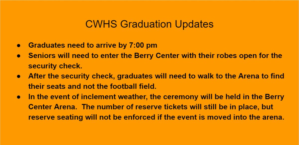 cdub2021's tweet photo. Seniors, here is some updated information about graduation.  
https://t.co/RxuJRcWRJ3 https://t.co/BrHlgAFl6M