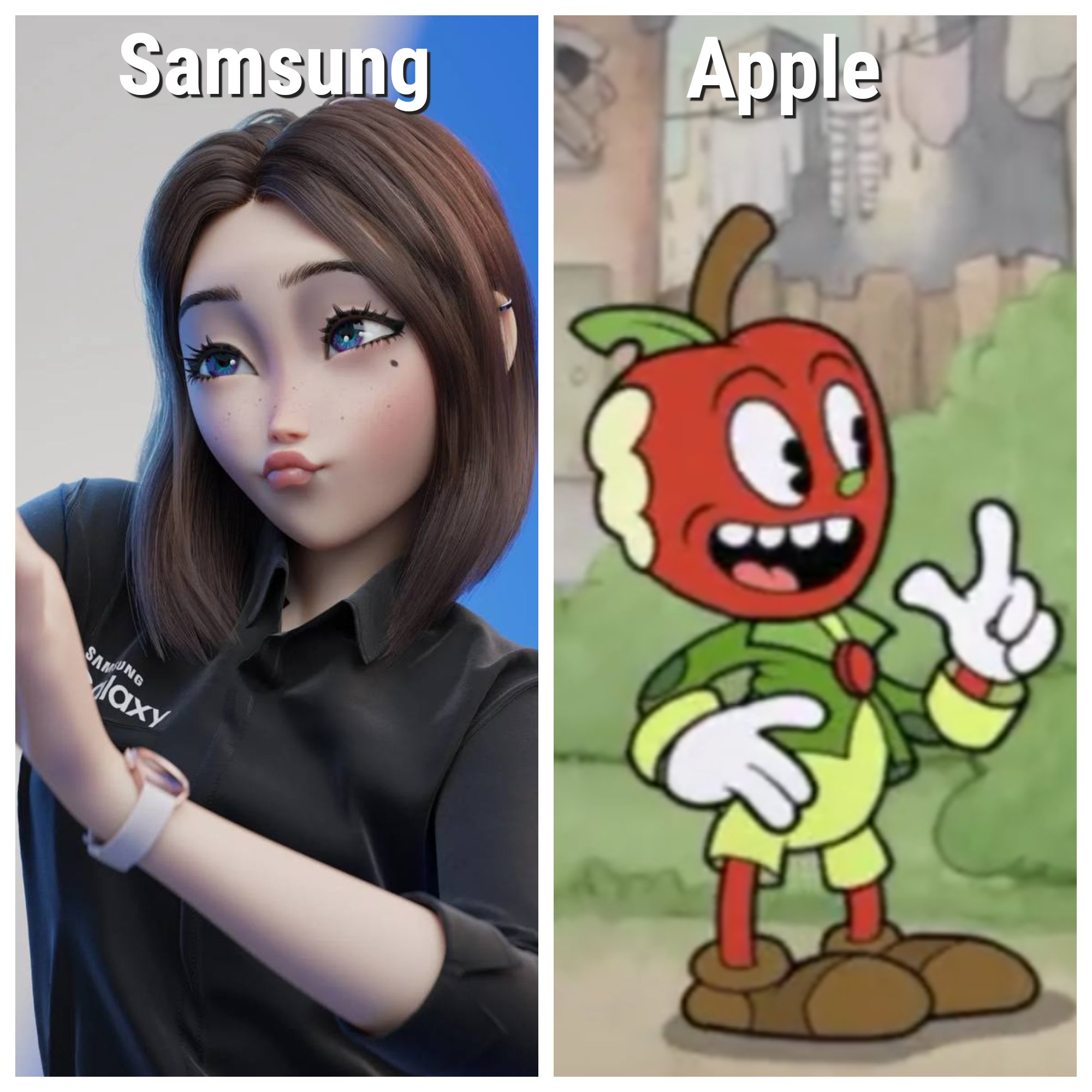 Boiga Ddt Samsung Sam Samantha Apple Mascot Samsung Sem Samanta Maskot Meme Mem T Co Igrgq24tis Twitter