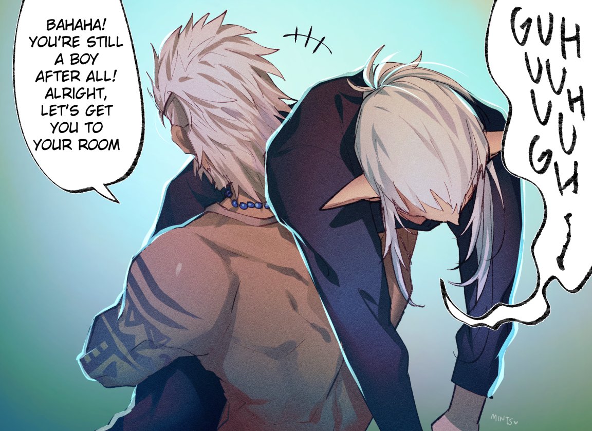 [Patch 5.55....not rly spoilers though]
Man these two..........Menenius looks like he can't hold his liquor (same)

#FFXIV #FF14 #FFXIVART 