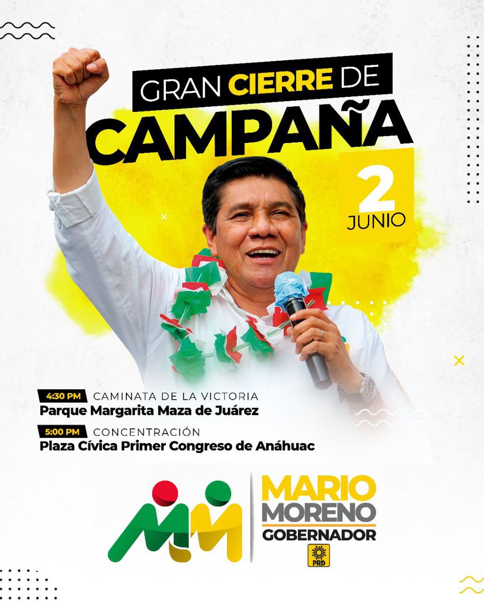 prdguerrero_'s tweet photo. El GRAN CIERRE de Campaña nos convoca a toda nuestra militancia en la zona centro de nuestro Estado. 

#VotaPRD #4De4 https://t.co/G1Wq1pE1oJ