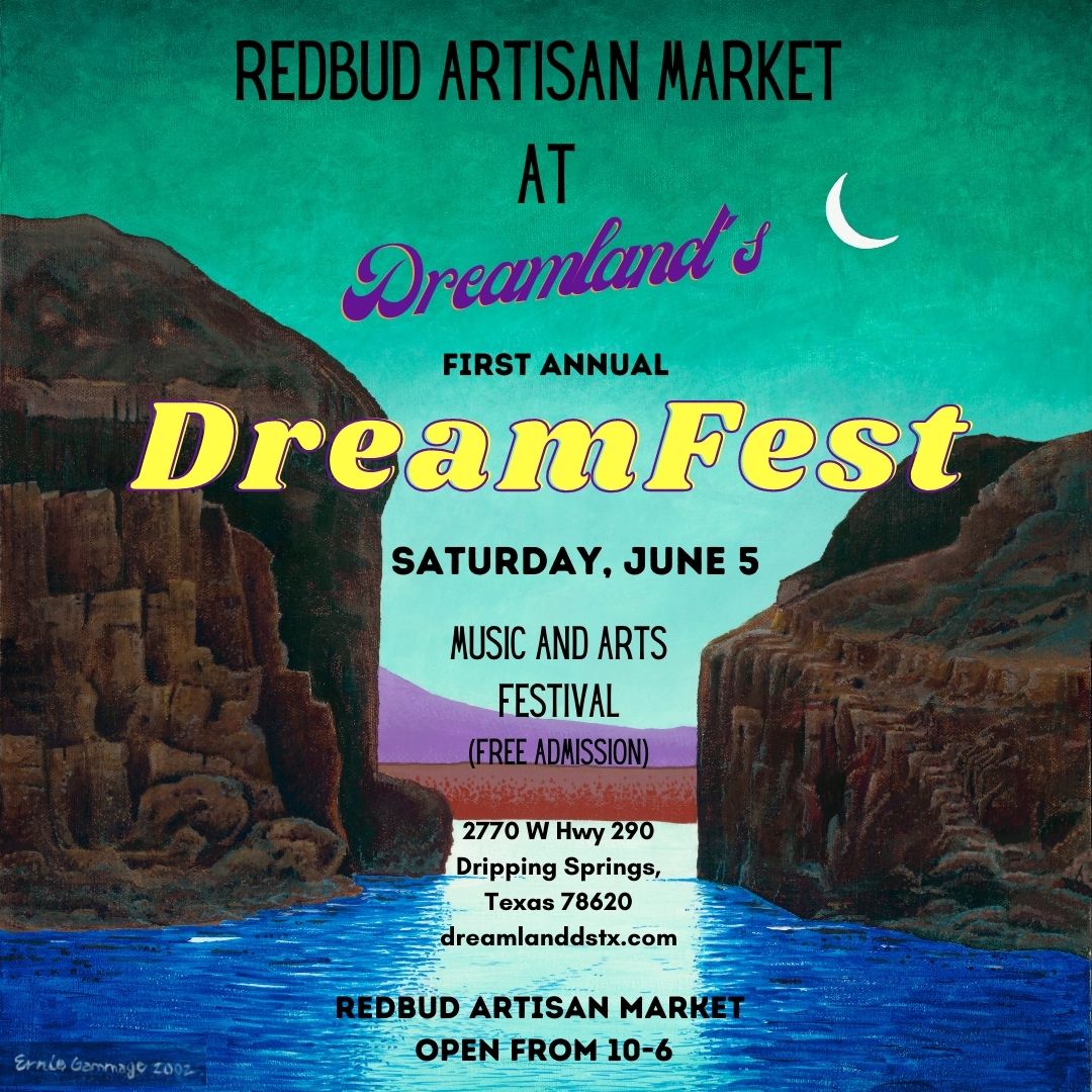 This Saturday is our first annual DreamFest featuring #RedbudArtisanMarket! Find out more details here: dreamlanddstx.com/dreamfest