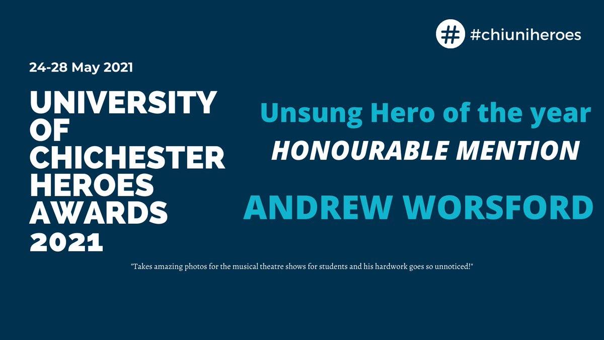 Honourable mention #1 🥰

Andrew Worsford (Gardener and voluntary photographer for Musical Theatre) 👑

#ChiUniHeroes | #NationalSaySomethingNiceDay