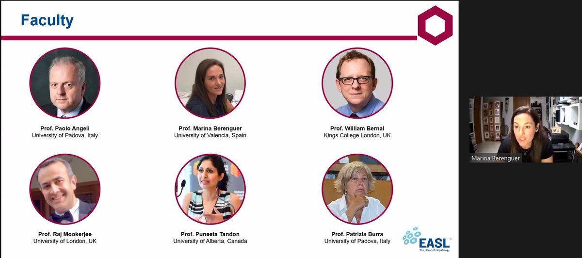 EASLnews's tweet photo. Marina Berenguer from @UV_EG announcing the faculty of the #EASLwebinar
@EASLedu @medicina_uv @KingsCollegeNHS https://t.co/ZHivWpHWS7