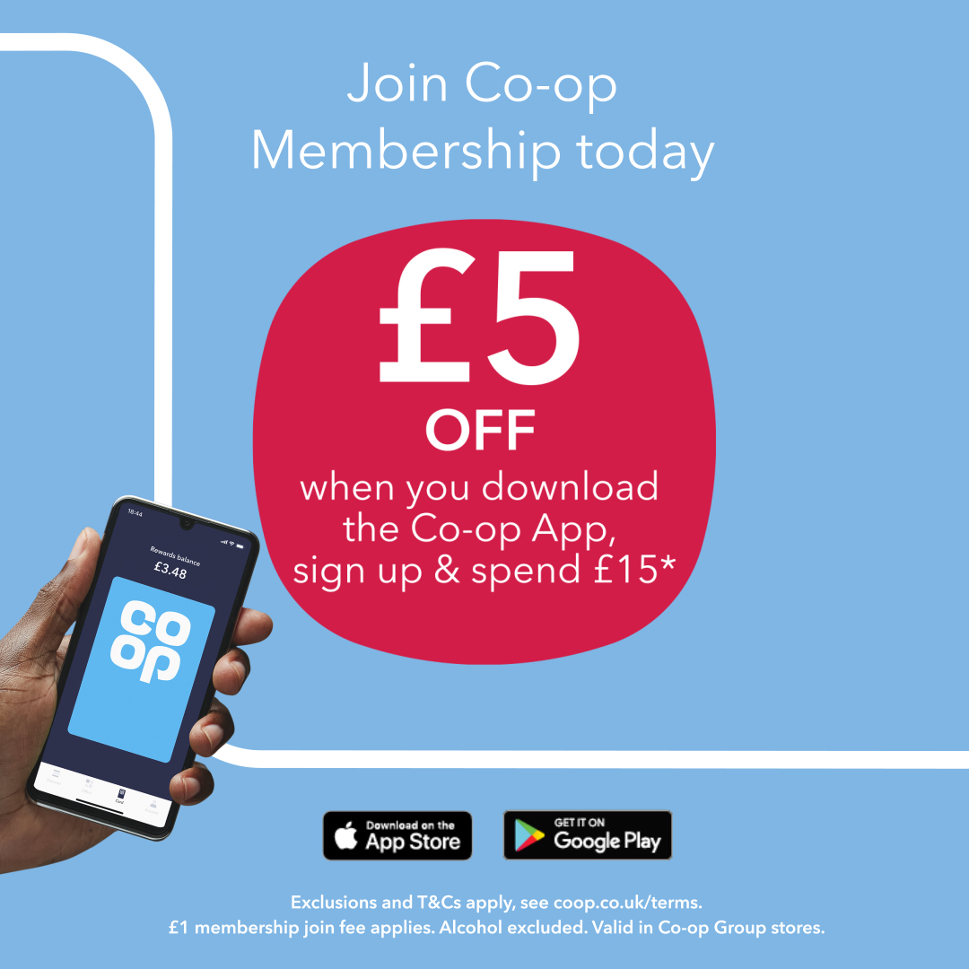For a limited time, you can become a <a href="/coopuk/">Co-op</a> member and save £5 off a £15 shop! Join us ➡️ coop.co.uk/membership #manchester