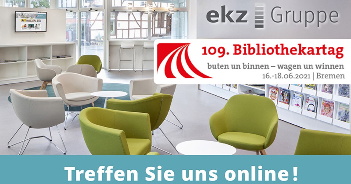 ekz_GmbH's tweet photo. Sehen wir uns auf dem #Bibliothekartag2021? Besuchen Sie die #ekz-Gruppe vom 16. bis 18. Juni auf virtuellen Messeständen und chatten Sie mit uns live. Tipp: Individueller Gesprächstermin: https://t.co/E27oRpk0p0 #bibtag21 #bibliothek #Onleihe #LMSCloud #EasyCheck #Teamstonepark https://t.co/DJpO2kMHeC