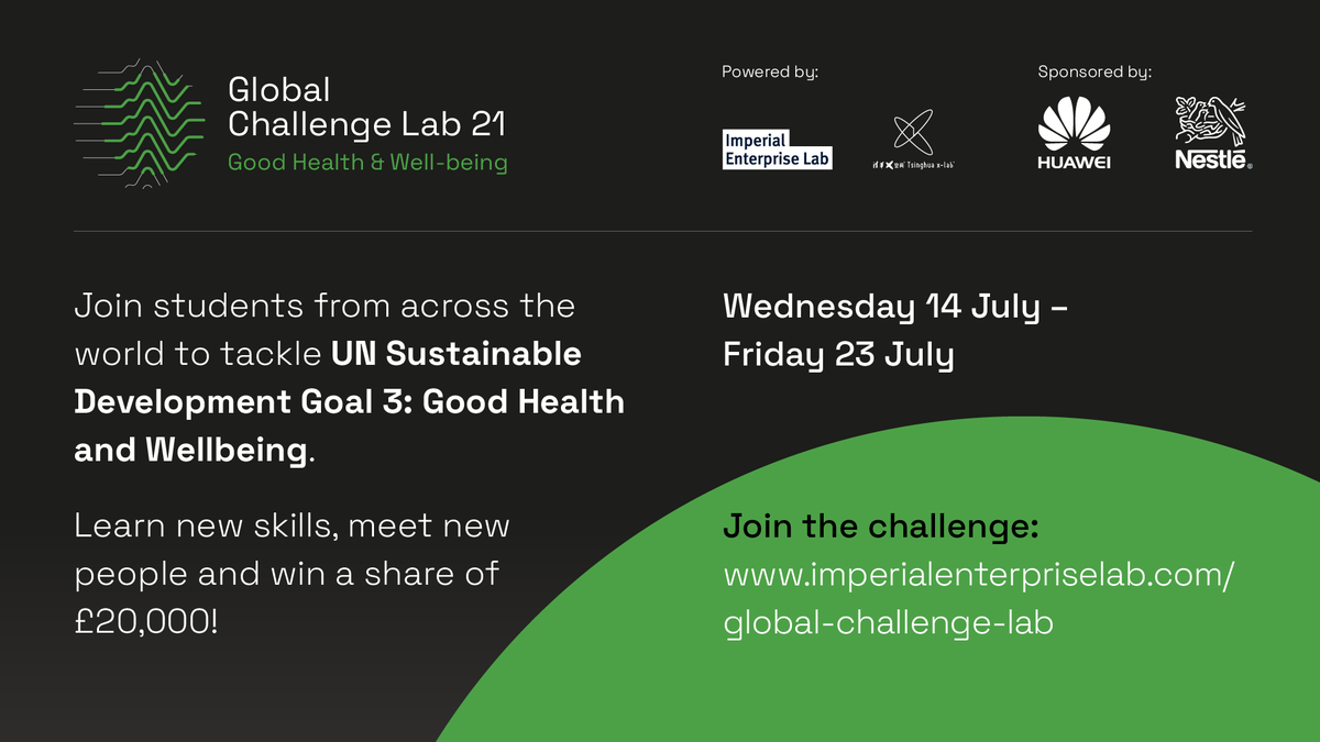 UQVentures's tweet photo. Join the Global Challenge Lab - a 10-day programme of workshops, guest speakers and mentoring to help you develop innovative ideas to tackle the @UN's #SDG3. The top 5 teams will pitch their ideas to win a share of the £20K prize fund! Register https://t.co/gaFzWO8Vay

#GCL21 https://t.co/TyxTGjtm9e