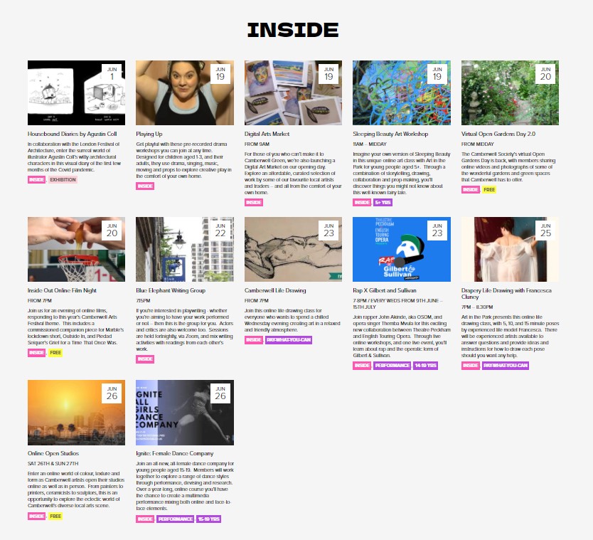 Camberwell Arts Festival start this weekend!

From runaway cables to lockdown fables, plant libraries to portraits of people still shielding, there's something for everyone at this year's Festival - whether you can join us in person or not.

Take a look camberwellarts.org.uk/caf21-home