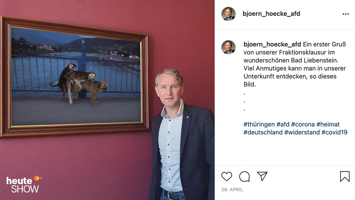 heuteshow's tweet photo. Die Drei Hunde, Öl auf Leinwand, ca. 2010 https://t.co/YxFbCFzUsr