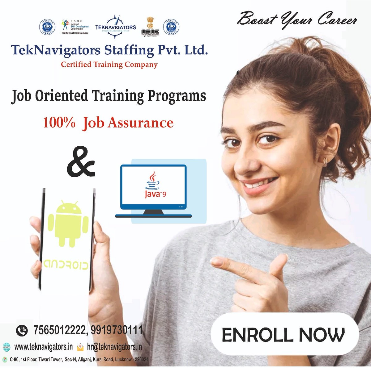 TeknavigatorsL's tweet image. #TekNavigatorsTrainingLucknow
#JAVA_Programming #JAVA_Development
#AndroidAppDevelopment
#TechnicalTrainingPrograms
#Internship_Programs