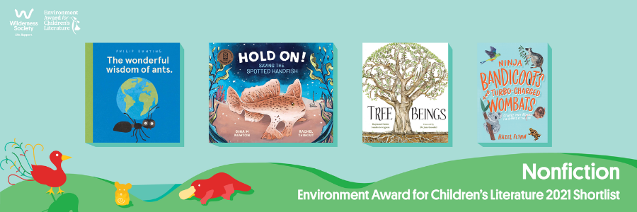 Delighted that NINJA BANDICOOTS AND TURBO-CHARGED WOMBATS by <a href="/HazFly/">Hazel Flynn</a> has been shortlisted in the <a href="/Wilderness_Aus/">Wilderness Society</a> Environment Award for Children’s Literature! eacl.org.au/13-amazing-tit…