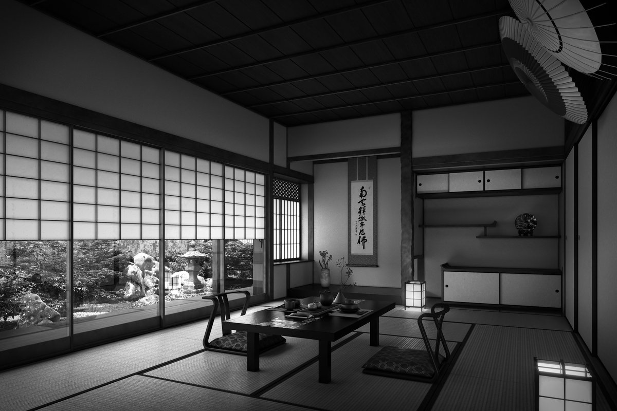 mks_yuya's tweet photo. 日本の建物が好きで、書院造のCGパース描きました。いつか渋い日本家屋に住んで、近所の子供達から仙人と呼ばれたい。FOFOFO
#3dsmax #vray #photoshop #archviz #japanese #mkstudio https://t.co/TjcupwxEre