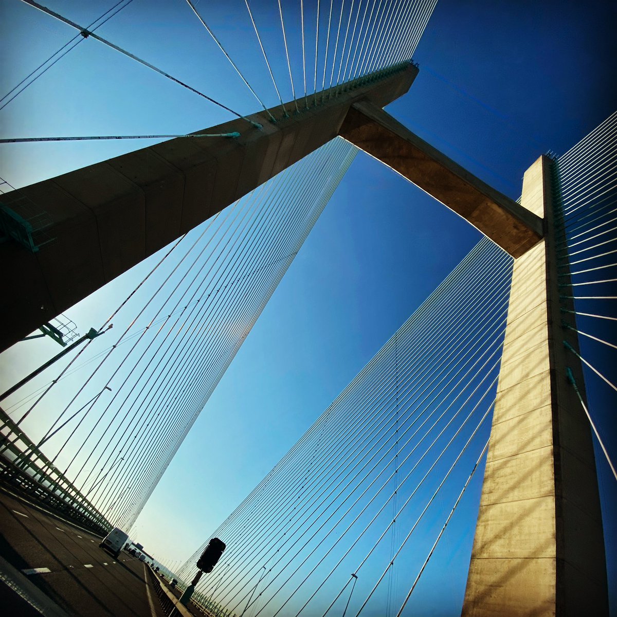 Great views this morning over the Severn and a fantastic way to start the day with a listen to the @AbitaBlue boys Episode 1,  #itsallkickingoffineurope