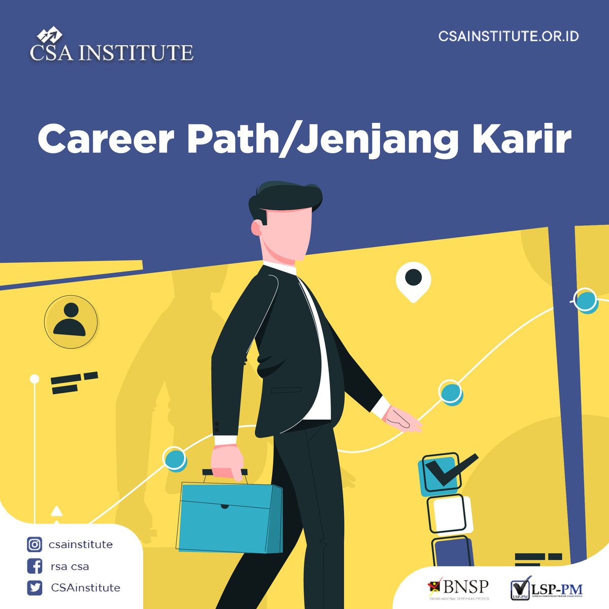 CSAInstitute's tweet photo. Hallo sobat analis !!

Career path/Jenjang karir
ini di beberapa hal yang perlu kamu perhatikan untuk membangun kareer kamu!!
Slide kanan ya sobat https://t.co/YUXnqkaSNA