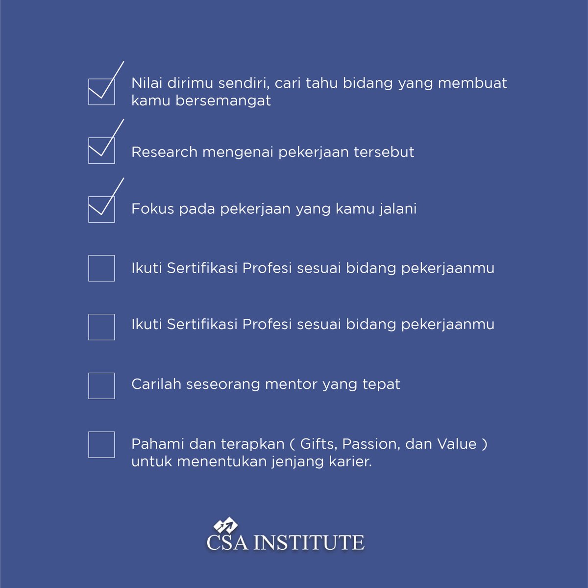 Hallo sobat analis !!

Career path/Jenjang karir
ini di beberapa hal yang perlu kamu perhatikan untuk membangun kareer kamu!!
Slide kanan ya sobat