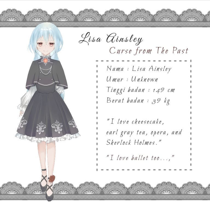ainsley_lisa's tweet photo. "Kau tak seharusnya mendekati gadis terkutuk sepertiku...Tapi..jika itu yang kamu inginkan...Aku tak berhak menghalangimu.."
Hai halo..Lisa ainsley disini!Panggil aku"Lisa"!💙
Ini biodata Lisa,Bisa dibaca ya!(人 •͈ᴗ•)Lisa adalah vtuber dari agensi Wisheria!Mohon bantuannya!🍷 https://t.co/U7MKqcKAJD