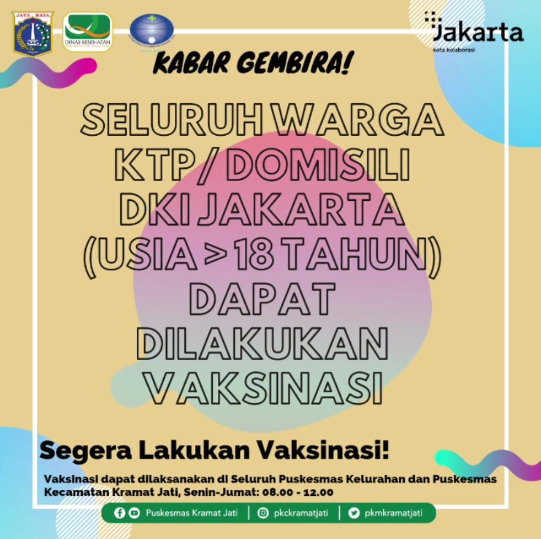 [Informasi dan Himbauan Vaksinasi bagi Mahasiswa yang Berdomisili Jakarta]

Bagi mahasiswa UMN yang berdomisili Jakarta, silahkan melakukan pendaftaran vaksin Covid-19 melalui aplikasi Peduli Lindungi atau link pendaftaran tempat vaksinasi atau ke puskemas sekitar tempat tinggal.