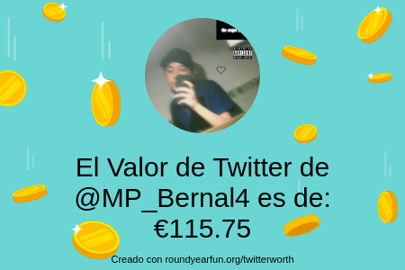 MP_Bernal4's tweet photo. Mi valor en Twitter es de: €115.75

Encuentra el tuyo(a) con https://t.co/VvKi3T3Xdr

⠀ https://t.co/1yLMHOevyI