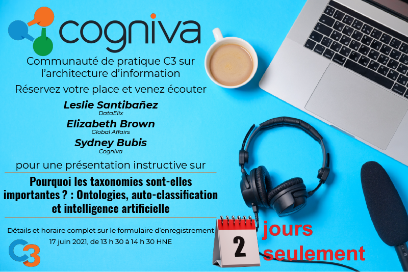 Plus que 2 jours avant la communauté de pratique sur l'architecture d'information C3 de Cogniva. Inscrivez-vous pour participer - cogniva.ca/fr-ca/enregist…