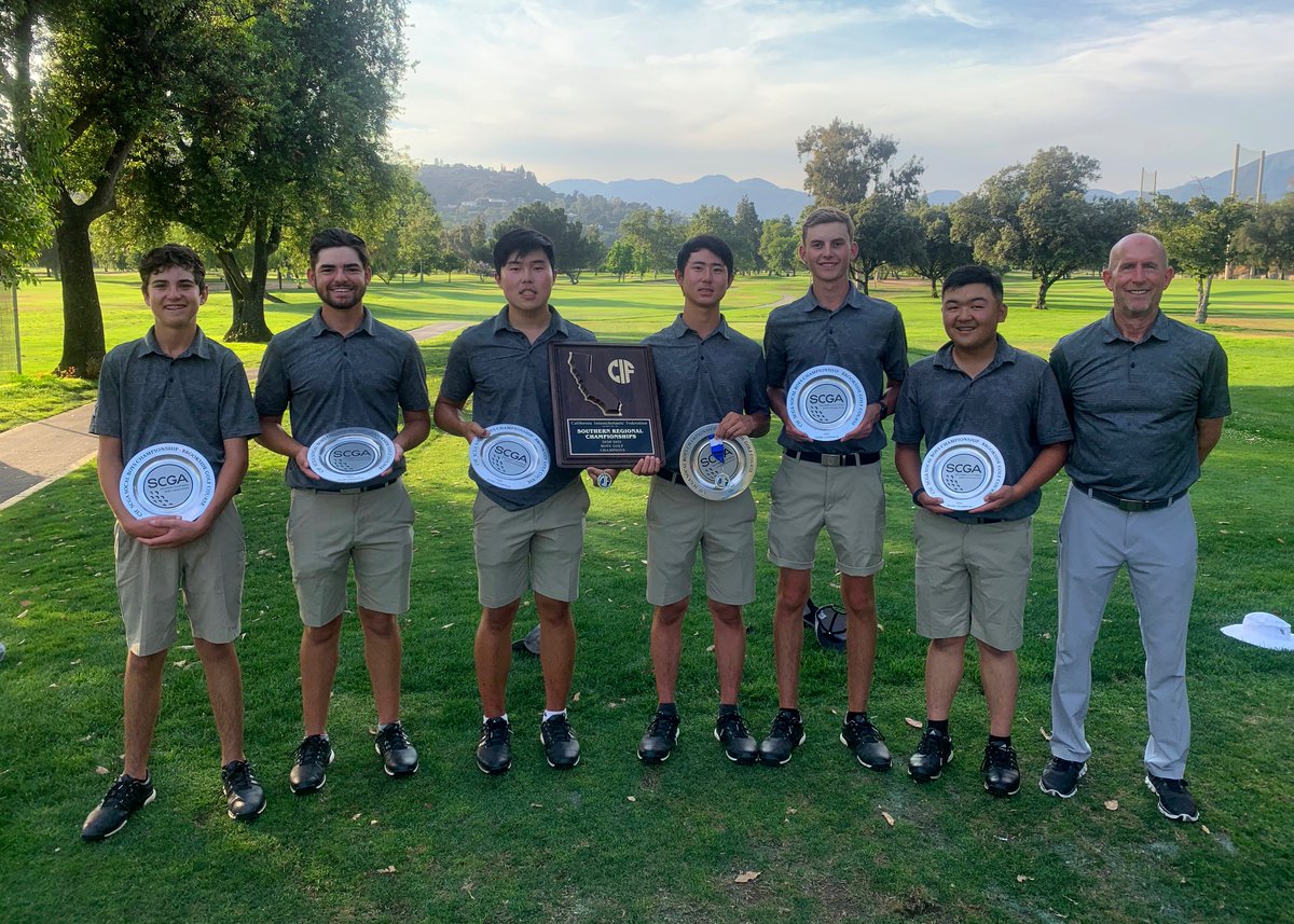 ServiteSports's tweet photo. ⛳️ CHAMPIONS‼️🏆

.@ServiteGolf won the CIF/SCGA SoCal HS Championship today for the 1st time in school history! 
The Friars shot 360 as a team to finish with even par and defeat the 2nd place team by 12 strokes!  

https://t.co/mFOXz68KVI

#Credo #GoFriars #Champs https://t.co/p25ThhoJtQ