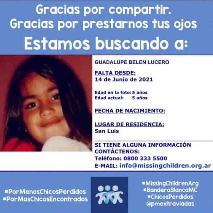 CarolinaGalloOk's tweet photo. #AlertaSofia  en San Luis desde ayer se busca a Guadalupe de 5 añitos. Ayudemos a encontrarla. RT. 
#AparicionYA https://t.co/IHh8iBB0H5