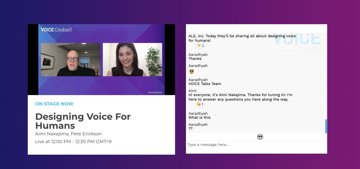 aiminakajima's tweet photo. ON STAGE NOW!
#VOICEGlobal #voicetech #voicefirst https://t.co/KGSD55kEWR