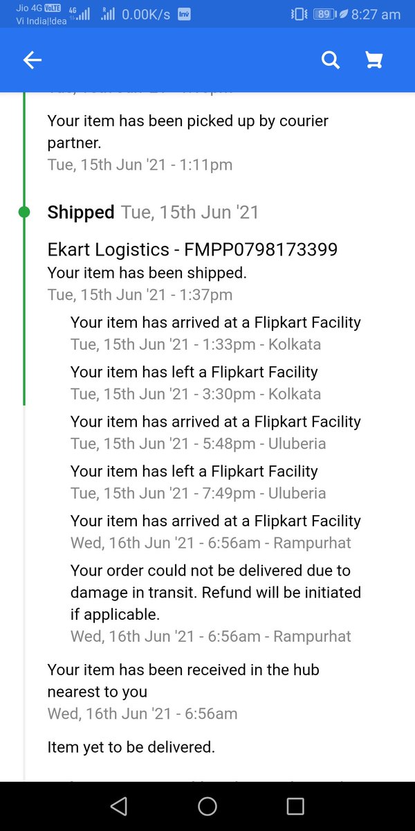 bhakatg's tweet photo. I have placed 3 order in 3 different days...But on the delivery day status shows as- "order damaged on transit"
Order Id- OD122058963912469000

OD122045397000812000

OD122031924265388000

Please lookinto the issue. Take immediate action. Very pathetic @Flipkart @flipkartsupport https://t.co/MYiZzpR2Gt