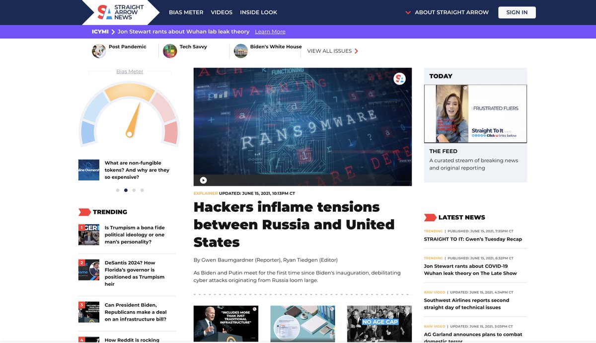 TheShowDoc's tweet image. Super proud of this rocking homepage tonight...
straightarrownews.com
Dig in, have fun, use the Bias Meter, LMK your thoughts
@StraightArrow__  #getitstraight @NewsGirlGwen  @iantoner