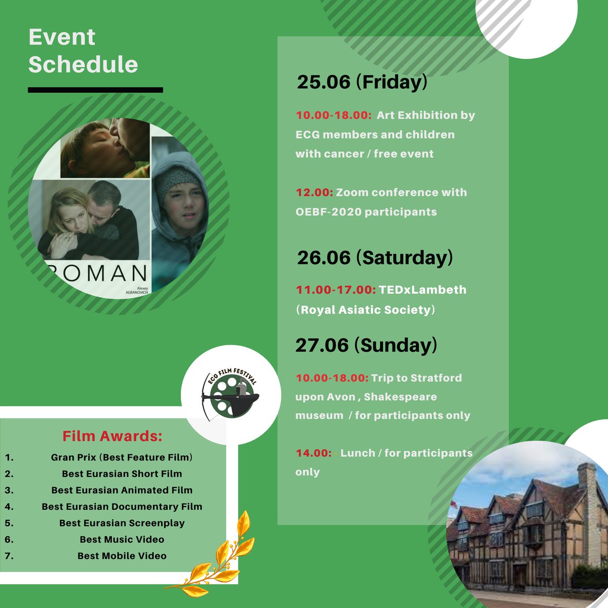 New festival program June 24-28

ADDRESS: Premiere Cinemas, Mercury Shopping Center, Mercury Gardens, Romford RM1 3EE.
Tickets can be purchased locally at the cinema.

For all questions, write to us on social media or by email: festival@ocamagazine.com