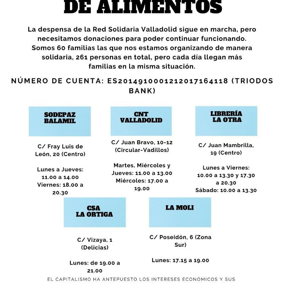 redsolidariava1's tweet photo. Seguimos con los repartos cada martes sin parar! Seguimos contando con el apoyo mutuo y la solidaridad de clase como base del proyecto 🤗🙌🙌💪 https://t.co/2UH9MeqTbL