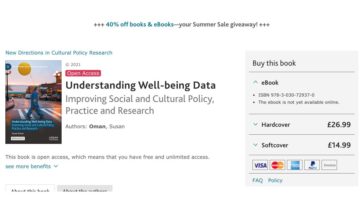 One week left of the @Palgrave sale to pre-order #UnderstandingWellbeingData for only £14.99 (or wait for it to be released online for free as an #openaccess title) palgrave.com/gb/book/978303…