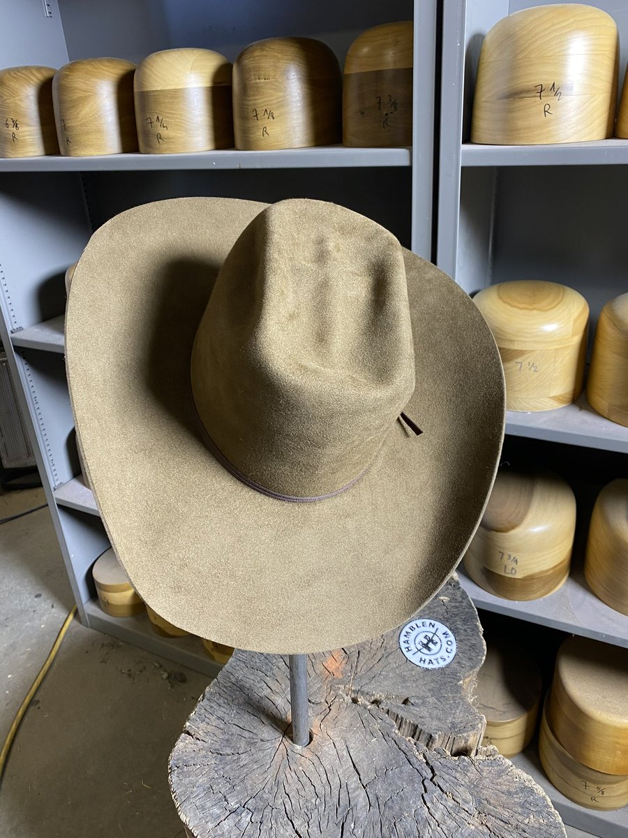 HamblenHats's tweet photo. Hand Shaped and hand built on this gem, this hats final destination was with a rancher in Tennessee!! If you are in the need of a new hat, no matter what style we have you covered!! #HamblenHats #KeepingCowboyCool https://t.co/4oh3gsyUuN