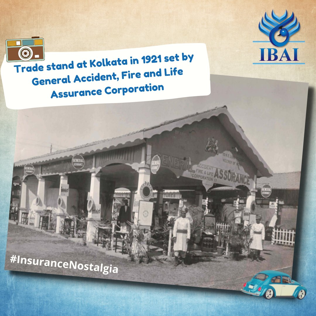 ibai_in's tweet image. A rare snap dated 1921 capturing a historical preview of a Trade Stand at Kolkata, set up by General Accident, Fire and Life Assurance Corporation
#IBAI #IRDAI #InsuranceInIndia #IndianInsuranceHistory #Insurance #InsurancePolicy #PolicyholdersEducation #InsuranceNostalgia