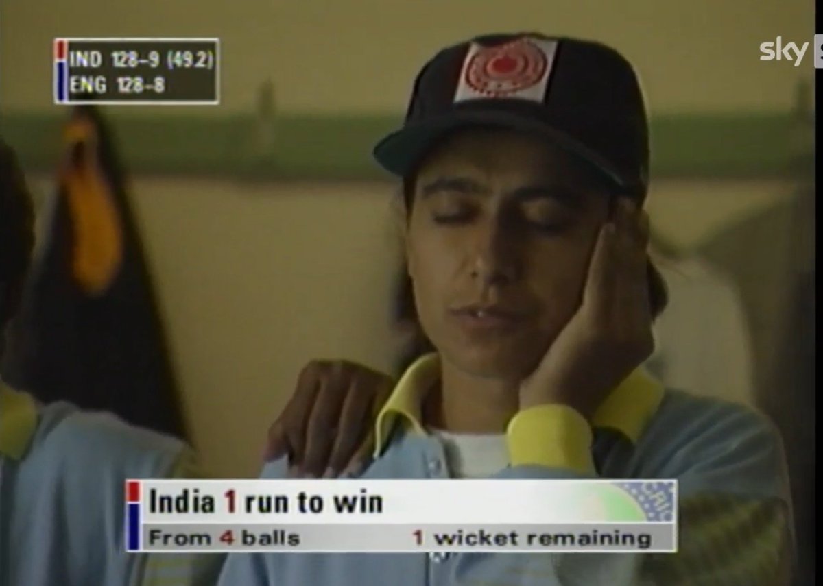 outof22yards's tweet photo. Some stills from the Sky Sports' coverage of India vs Eng series 1999.

1. Neetu David on strike with India on the brink of a win.

2. A Young Anjum Chopra animated with nervous excitement.

3. An ecstatic Jyoti Ji calling the WCAI president after the win. https://t.co/j8h1cCOYM0