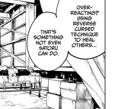 it's kind of interesting how out of four reverse cursed technique users we know, only Gojo cannot heal others. Shoko, Sukuna and Yuta can heal others but Gojo can only heal himself. i wonder why that is 
