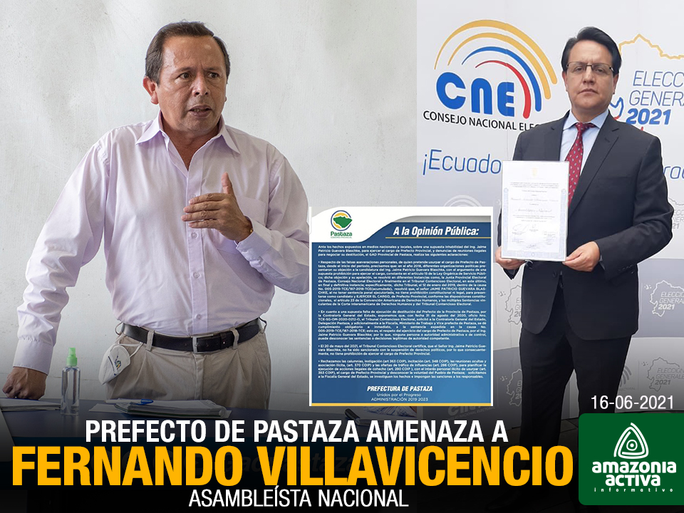 Amazoniactiva's tweet photo. #Amazoniactiva PREFECTO DE #PASTAZA AMENAZA A @VillaFernando_ 
El consejo Provincial de Pastaza ha emprendido una campaña agresiva en los medios de información.
Fuente: Nina Radio
Link: https://t.co/Vd7v2NxYXJ
@FiscaliaEcuador @eluniversocom @elcomerciocom https://t.co/KaxxnXqBOA