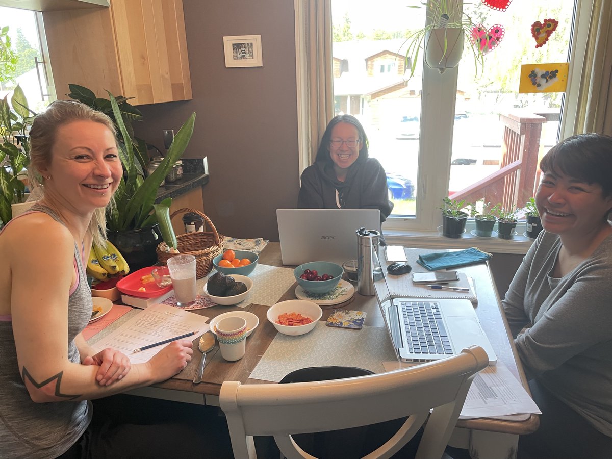 DKluane's tweet photo. When YNTEP students come together in real-time (not just online) for some studying, snacks and good visits.  So much fun!! Digital sleuthing time!! (note: this visit happened a few weeks ago, before the Yukon covid outbreak) @JanetFirth10 @Salie92852038 #EDTC300 #YukonUniversity https://t.co/DrnlC315tK