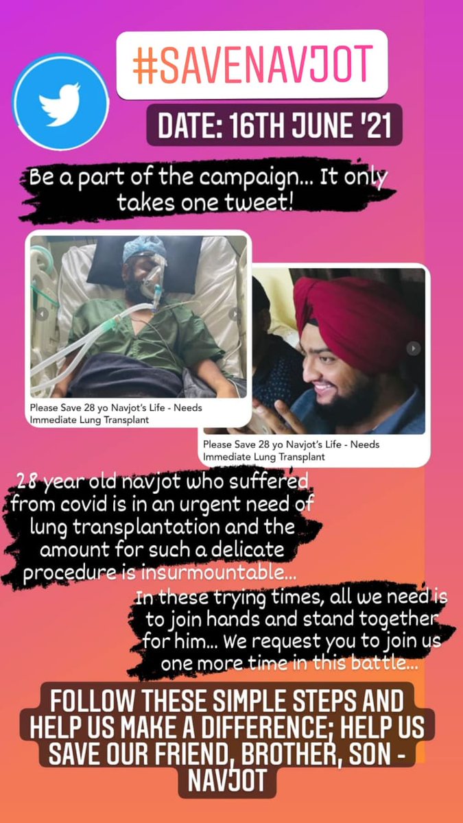 Bharat18CFC's tweet photo. Please Save 28y/o Navjot's life,contribute in any way you can, a small help cancgo a along way, please RT and spread the message.
https://t.co/uYy45VaQEC
#SaveNavjot
@RedCrossIndia
@SonuSood 
@goonj 
@karunatrust 
@harbhajan_singh 
@ashwinravi99 
@IMAMSNMP 
@IMAIndiaOrg https://t.co/OQgcmCz8Z3