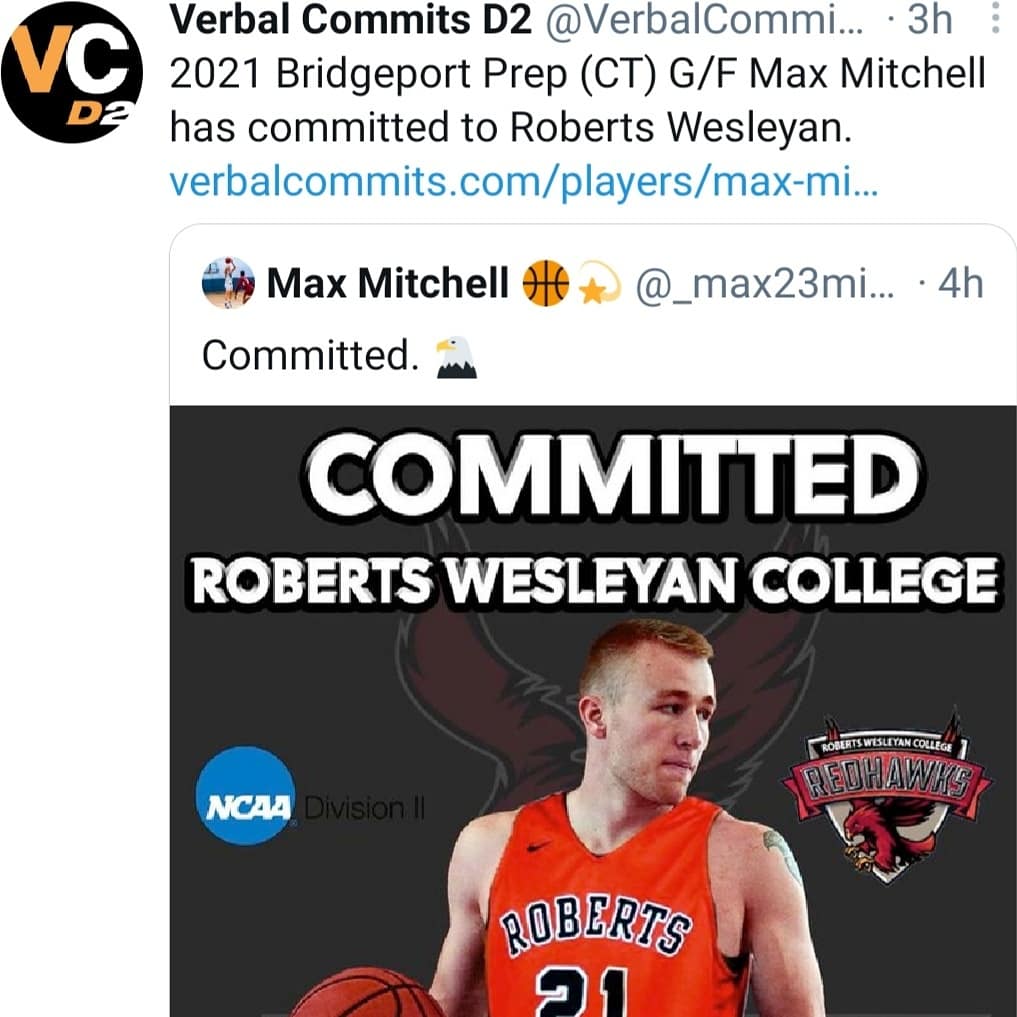 pdjames24's tweet photo. Roberts Wesleyan got a steal in Mad Max! Coachable, willing defender, rebounds in traffic and shoots the leather off the ball. Received several D1 interest. Ultimately signing with the REDHAWKS. Should be an impact player from day 1. Salute my guy💯💯 https://t.co/NFoFunEEnj