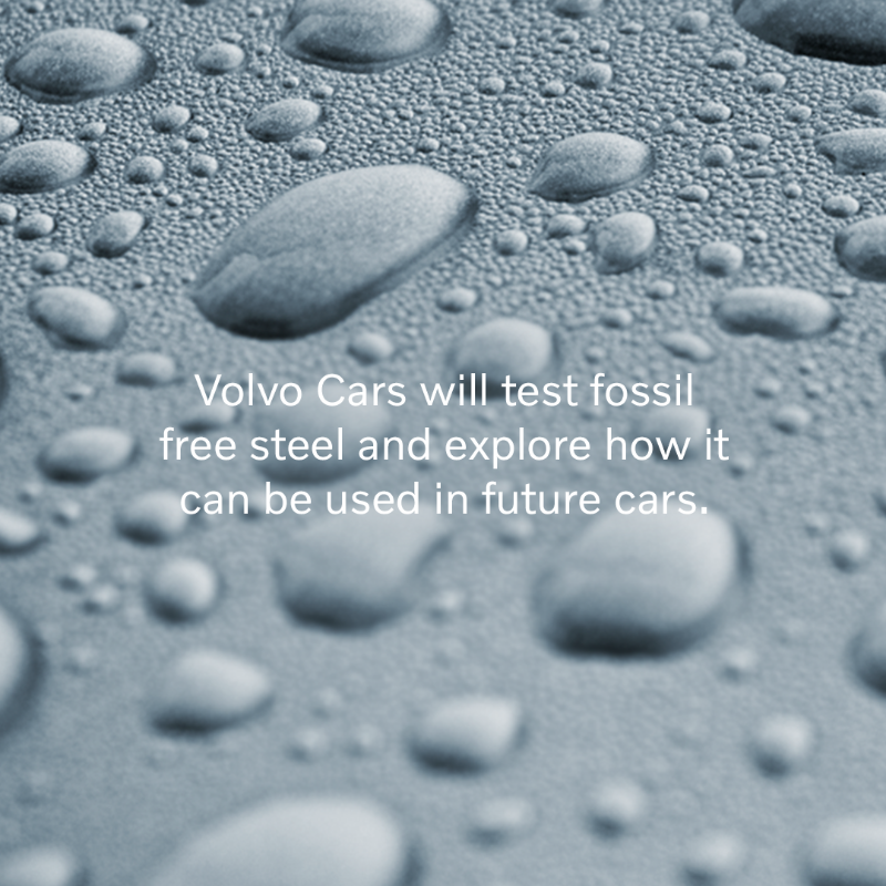 volvocars's tweet photo. We’re the first car maker to team up with Swedish steelmaker SSAB and jointly explore the development of fossil-free, high-quality steel for use in the automotive industry. An important step towards our ambition to become a climate neutral company by 2040.
