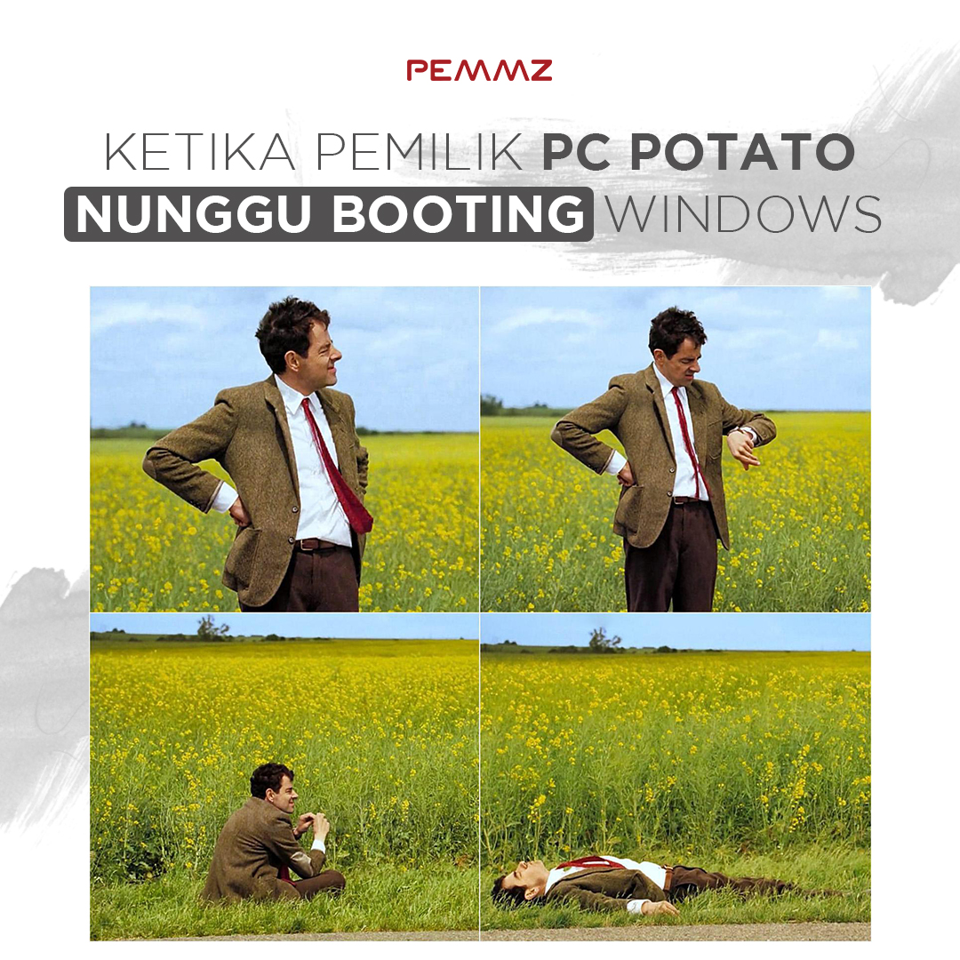pemmz's tweet image. Siapa nih yang nunggu windows bootingnya masih lama kaya gini? Hayo ngakuuu 🤣🤣🤣

#pemmz #pemmzholics #shitpost #sundayshitpost #mrbean #waiting #rowanatkinson #waitingfor #booting #laptop #windows #windowsbooting