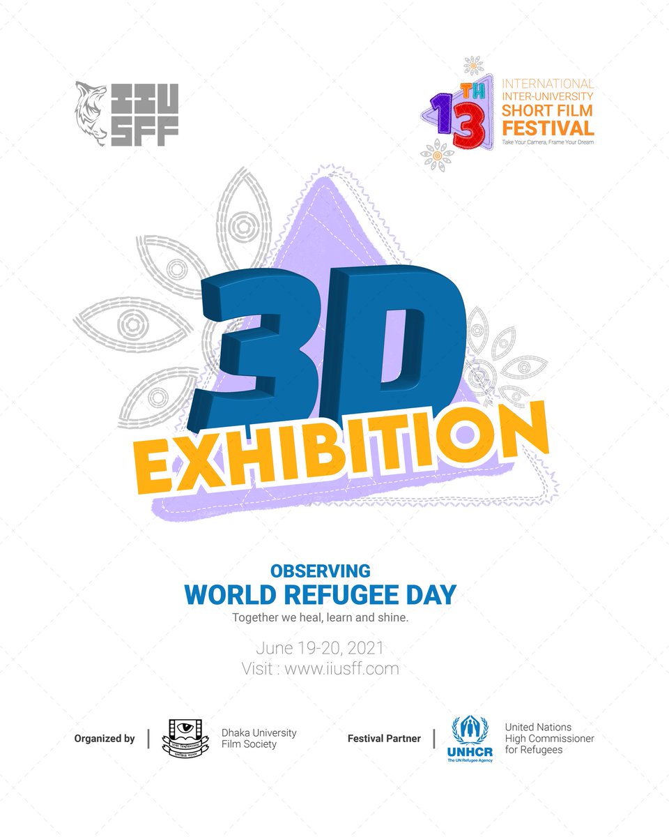 iiusff1's tweet photo. The 13th edition of #IIUSFF is holding a #3DPhotoExhibition that features inspiring refugee stories from around the world as part of the two day #WorldRefugeeDay event organjzed by @DUFS_DU &amp; @UNHCR_BGD

Visit the exhibition: https://t.co/vpmX4bWf4Z

#festival #shortfilm #refugee https://t.co/nimNrNBvWR