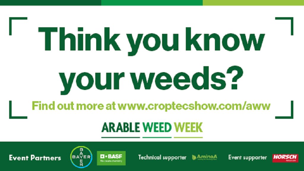 Starting today in collaboration with The <a href="/CropTecShow/">CropTecShow 🌾</a> and <a href="/ArableFarming/">ArableFarming</a>, Arable Weed Week will see industry experts and farmers tap into new thinking around sustainable weed management.

Find out more >>> buff.ly/3gaiex3

#AWW21 <a href="/Bayer4CropsUK/">Bayer Crop Science UK</a> <a href="/BASF/">BASF</a> <a href="/aminoauk/">AminoA Biostimulants Ltd</a> <a href="/HORSCHUK/">HORSCH UK</a>