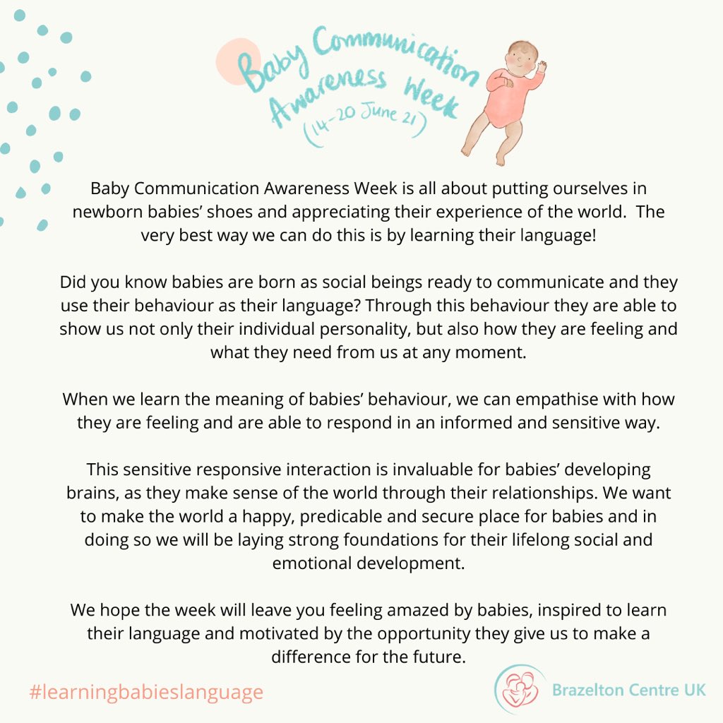 dadmattersuk's tweet image. Baby Communication Week is here, and there’s lots going on!
Make sure to follow @brazeltonuk and tune in to their channels on Father’s Day to find out what we’ve been up to… #learningbabieslanguage #babycommunicationweek #dads #parents #attachment #peersupport
