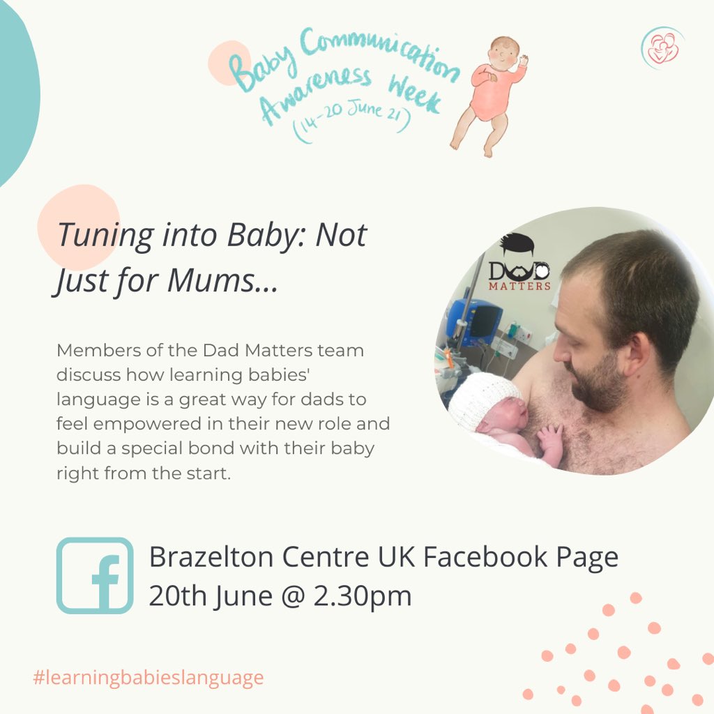 dadmattersuk's tweet image. Baby Communication Week is here, and there’s lots going on!
Make sure to follow @brazeltonuk and tune in to their channels on Father’s Day to find out what we’ve been up to… #learningbabieslanguage #babycommunicationweek #dads #parents #attachment #peersupport