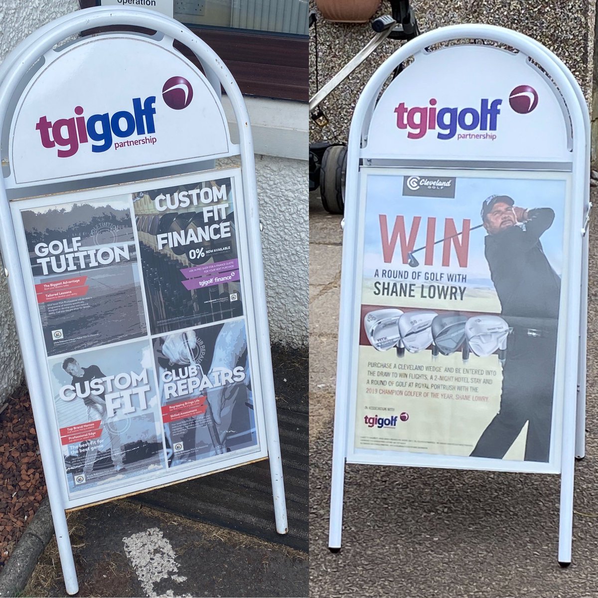 TGI_RickyGray's tweet photo. Good A-Frame examples out on the road last week.
Perfect place to market your services or your events - the things people canβt necessarily see in your shop. Pick up an A-Frame on #TGIDirect and get posters on #MyMarketingHUB
Need help? π
π https://t.co/xkqdNhbKQM
#TGIGolf https://t.co/eG8vI3hQEO