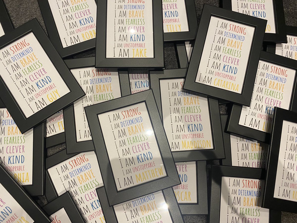 MissMarshall_19's tweet photo. I’ve been making my end of year gifts and had lots of interest from other teachers so have decided to sell them. £1.50 each + p&amp;p! Can be framed in black or white. Personalised with child’s name and other wording can be amended to suit the schools’s values! 😃 message to order! https://t.co/xam8sJXrRm
