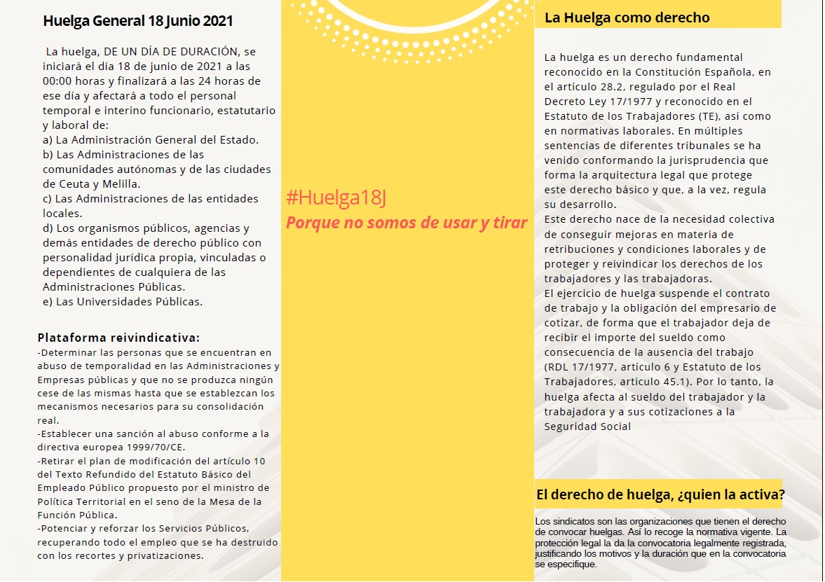 <a href="/ConfeIntersindi/">Confederación Intersindical</a> llama a la #Huelga18J a todo el personal temporal e interino de las administraciones públicas para que <a href="/miqueliceta/">Miquel Iceta Llorens /🌹🇺🇳</a> vea que no hay ese acuerdo que nos quiere vender. No somos de usar y tirar. <a href="/ElSaltoDiario/">El Salto</a>