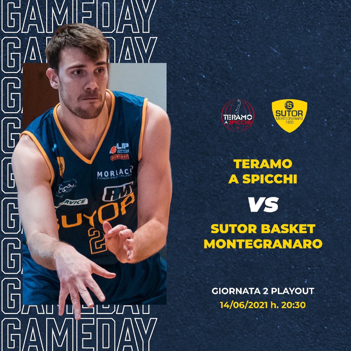 sutorbasket's tweet photo. GAMEDAY !
🏀 Gara 2 playout di #SerieB
🆚 Teramo a spicchi - TASP
🏟️ Palasport Acquaviva - Porte Chiuse
⏰ Ore 20:30
🎬 DIRETTA su LNP Pass a pagamento
🎤 Radiocronaca live della partita su https://t.co/voRrlNqMVt e sulla nostra pagina Facebook
#Sutor #LaNostraPassione https://t.co/940CiHPkQU