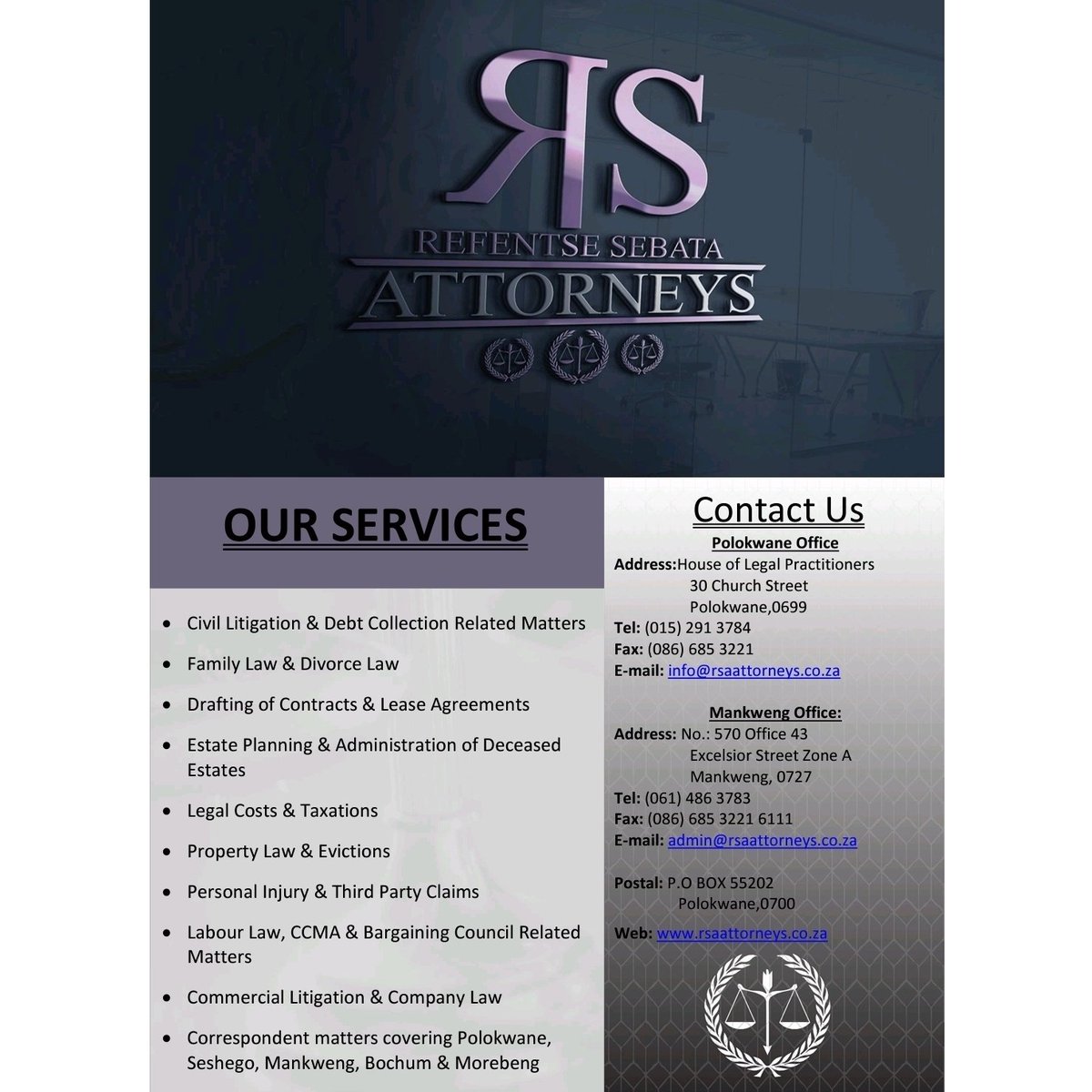 Refentse_Sebata's tweet photo. Refentse Sebata Attorneys https://t.co/TNWgvDjq7J